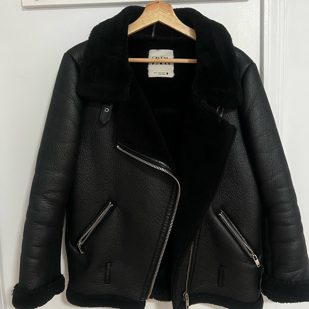 Zara Black Shearling Jacket